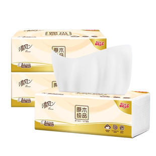 清风原木纯品抽纸3包
