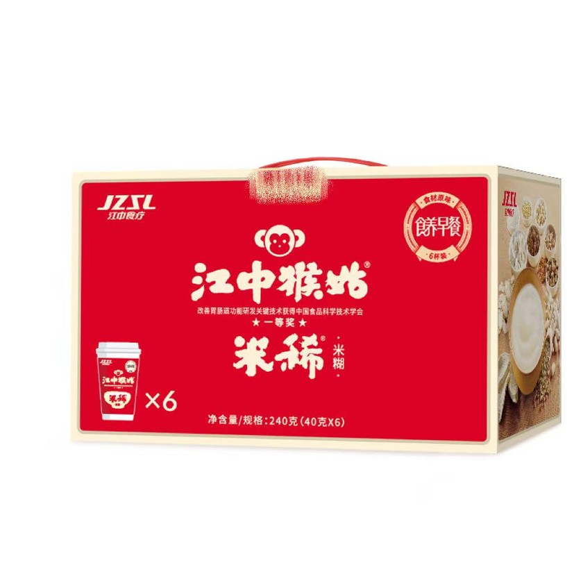 【品牌折扣】江中猴姑米稀早餐米糊原味 40g*6杯/240g图片
