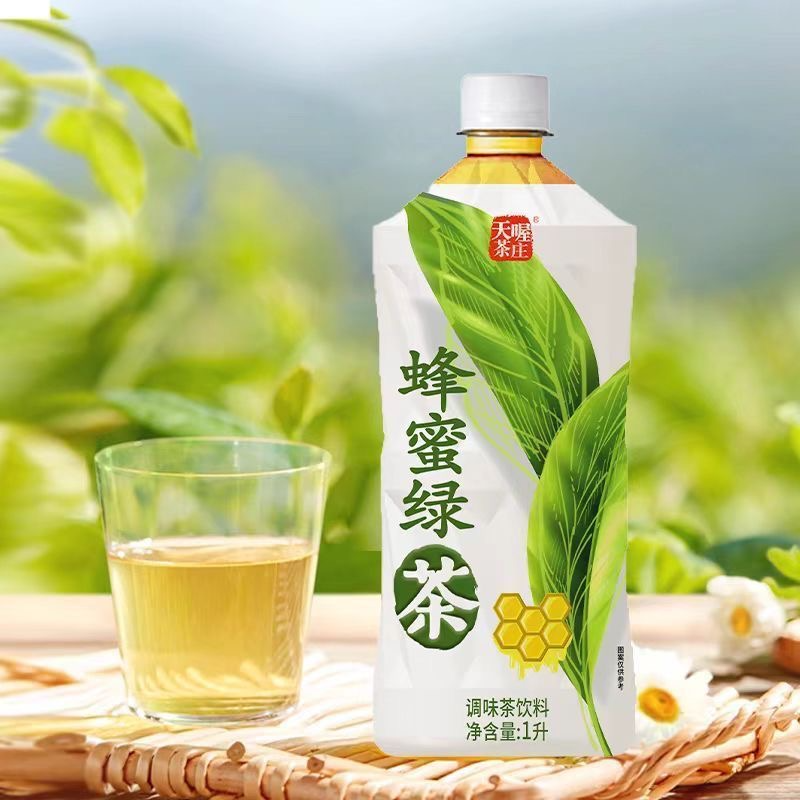 【清仓直播】天喔茶庄蜂蜜绿茶/红茶饮料 1L*2瓶