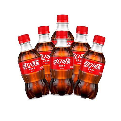 可口可乐300ml*6瓶碳酸饮料便携汽水小瓶装rxu