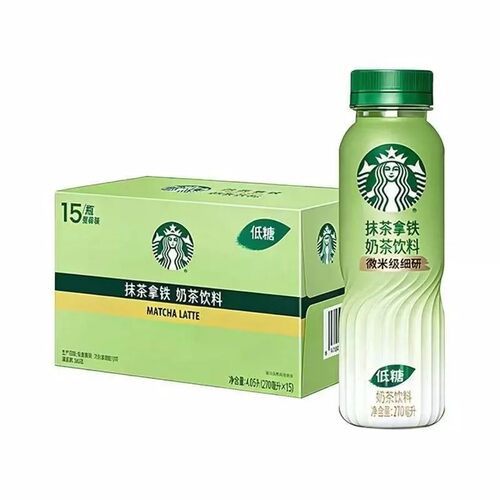 星巴克奶茶饮品抹茶拿铁270ml*15瓶门店同款抹茶粉低糖配方