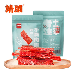 靖脯猪肉脯 自然片装肉脯靖江特产猪肉铺100g*3袋【tk】