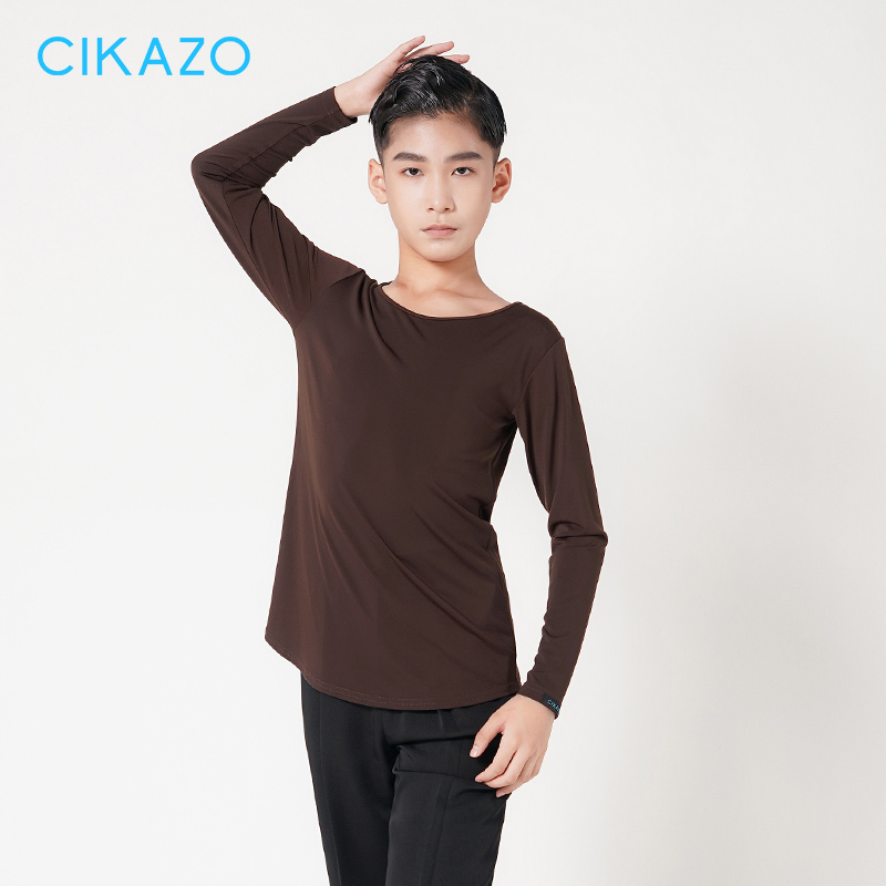 显瘦练功服茜卡索长袖拉丁舞上衣