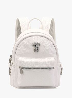 STK SmallTownKid白蛇断处双肩包仿皮纹理书包电脑包旅行包女小包