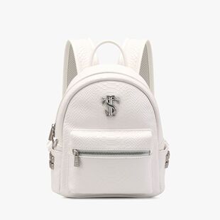 STK SmallTownKid白蛇断处双肩包仿皮纹理书包电脑包旅行包女小包