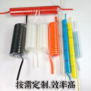 tpu弹簧气管气动伸缩软管PU螺旋空压机气泵高压风管气管快速接头