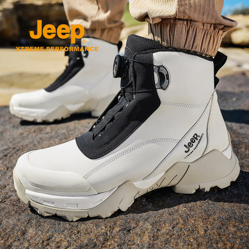 Jeep马丁靴男高帮冬季爸爸登山靴