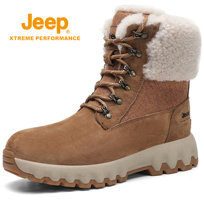 jeep冬季雪地靴防滑保暖棉鞋情侣