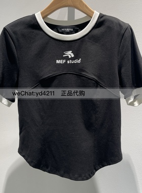 真我永恒2024春季新品女士圆领短袖T恤短上衣2414B21190正品吊499