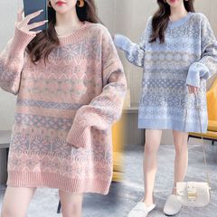 毛衣女秋冬季2022新款大码女装胖妹妹宽松慵懒风外穿针织加厚上衣