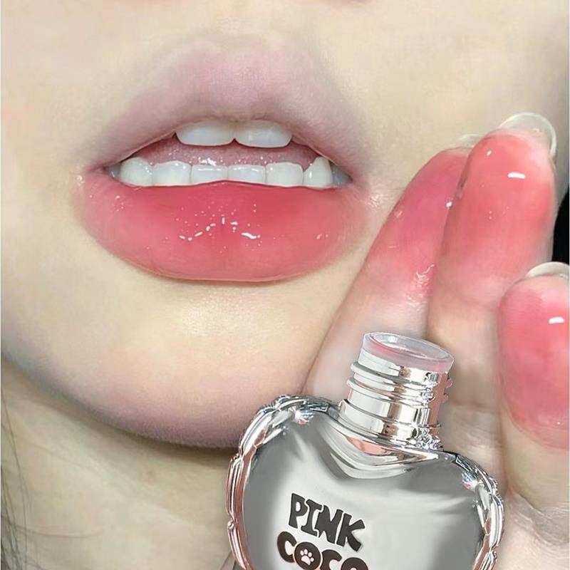 正品韩系爱心唇釉不沾杯口红显嫩少女感伪素颜水光镜面唇彩学生党