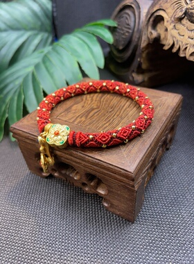 纯手工编织回纹手绳红色系配色做工精致寓意好运