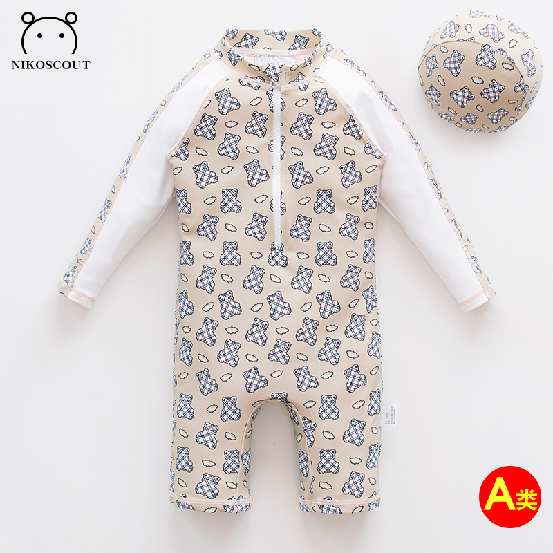 泳衣防晒儿童连体长袖速干可爱