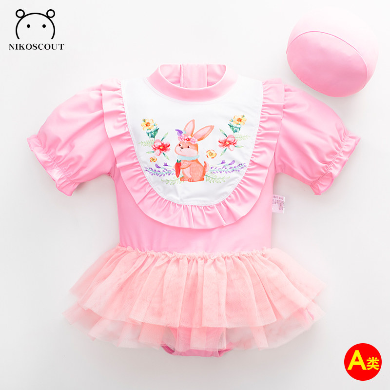 儿童泳衣女孩3岁宝宝a类小公主婴儿女童连体速干夏可爱时尚游泳衣