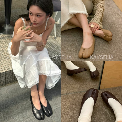 KAYSELIA 匠心款26FW 耐看经典植鞣羊皮tabi分趾鞋女浅口玛丽珍鞋