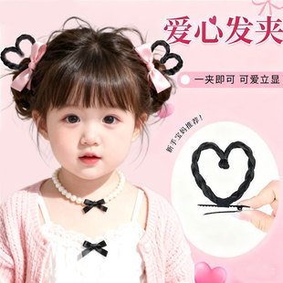 儿童爱心辫子头饰发夹编发麻花辫发夹款可爱甜美仿真发假发配饰