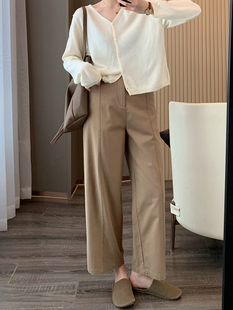 S-4XL！休闲裤女2024夏季薄款胖MM高腰显瘦梨形身材直筒九分裤子