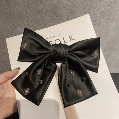 ins网红重工绸缎顶夹大蝴蝶结