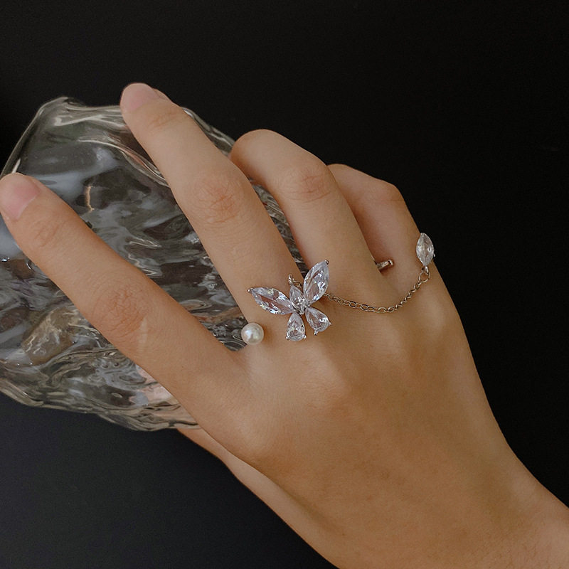 一体食指环锆石小众女士