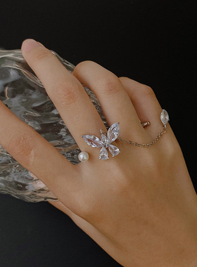 一体食指环锆石小众女士