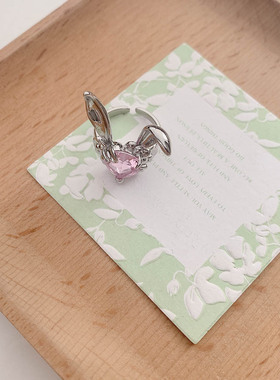 爱丽丝系列少女折耳兔爱心戒指