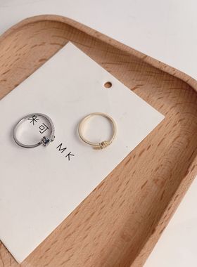 日韩线条戒指掉色冷淡高级设计