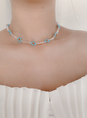 CHOKER法式串复古透明珠女泫雅风