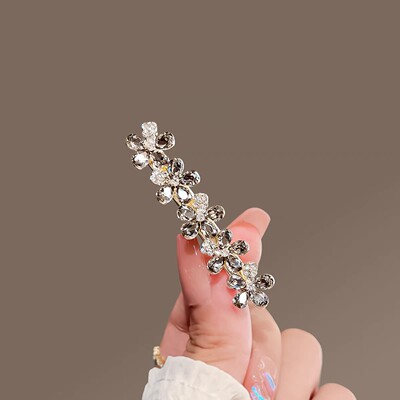 韩国气质仿水晶花朵发夹女前额碎