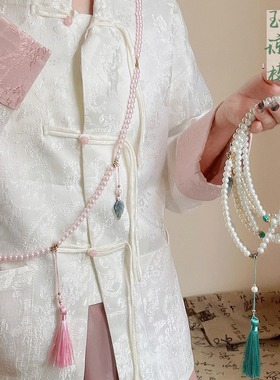 新中式国风珍珠流苏项链轻奢高级