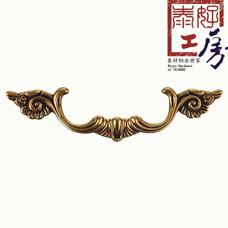 泰好工房纯铜抽屉双孔纯铜小拉手