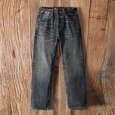 阔腿赤耳丹宁牛仔裤男505宽松大直筒情侣百搭水洗复古显瘦时尚098