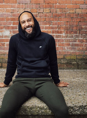 Fabletics正品现货加绒保暖柔软轻质男士运动休闲套头连帽衫卫衣