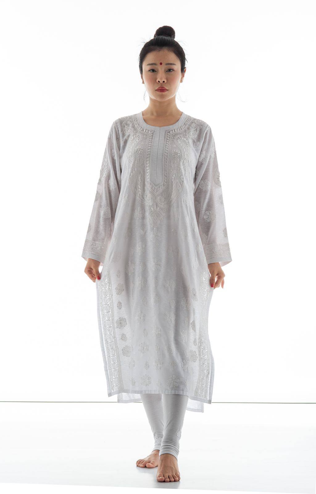 印度亚麻白色冥想宽松瑜伽