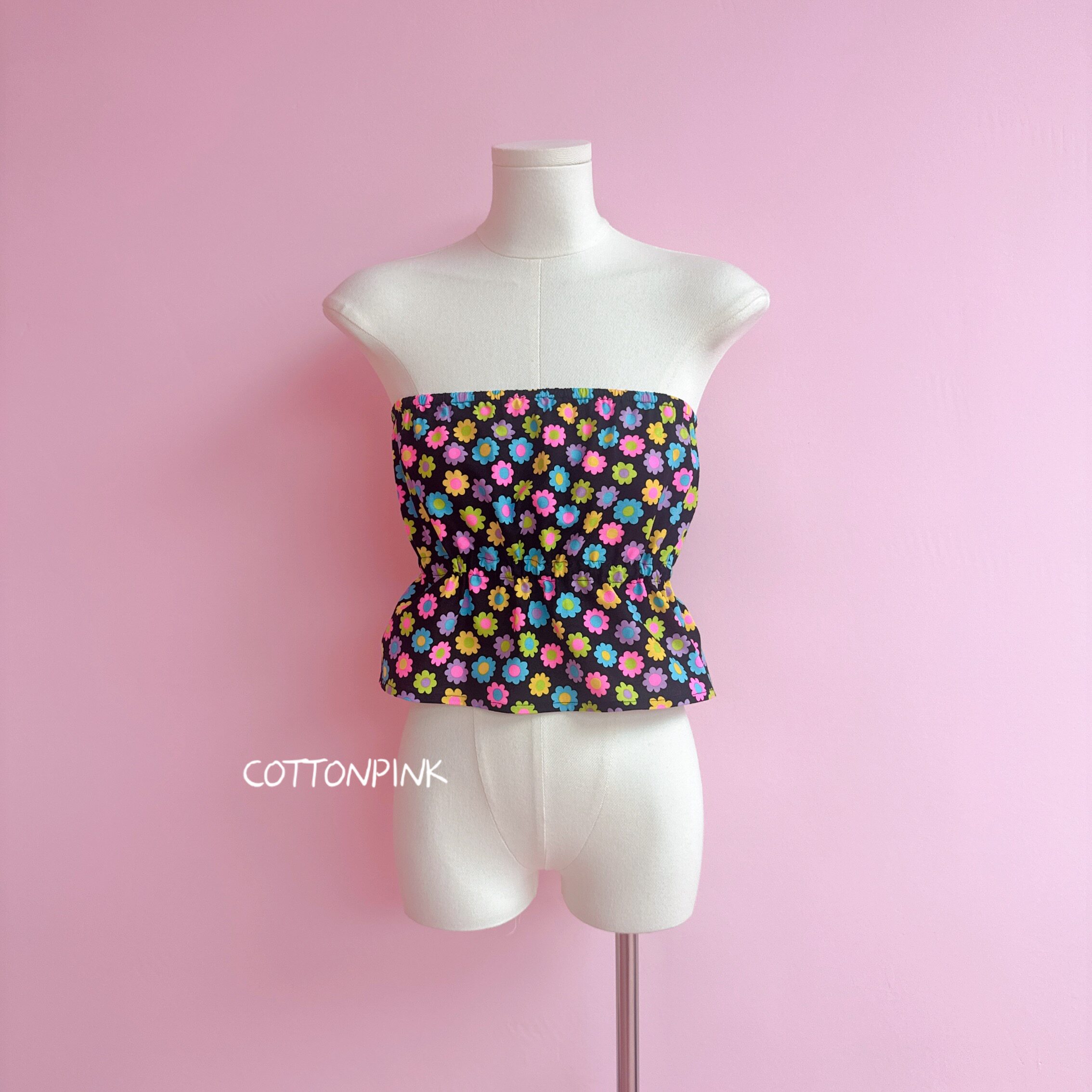 【配头花一个】COTTONPINK小众设计师款女装进口棉布碎花抹胸女