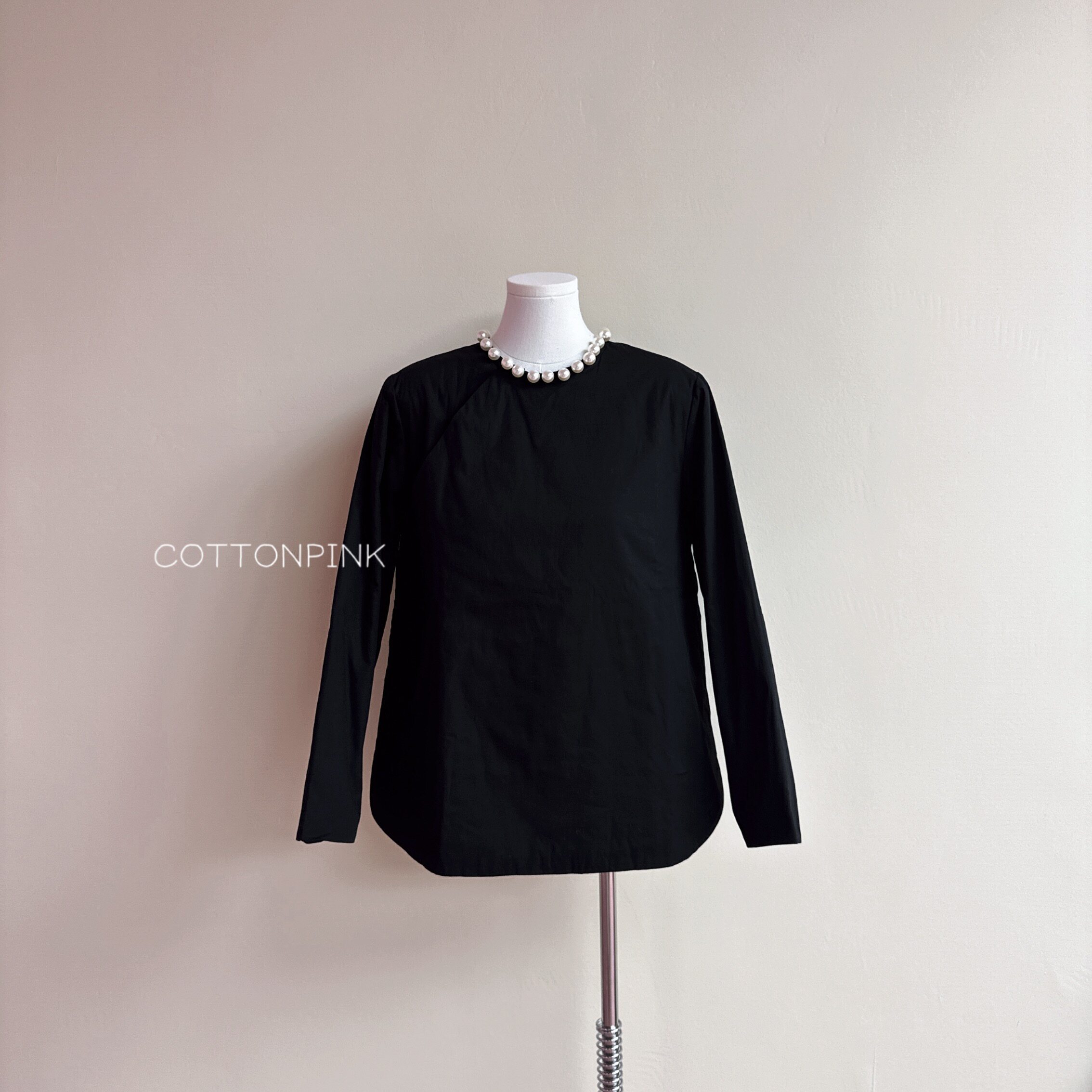 COTTONPINK女装小众设计师款领口重工珍珠保暖棉服外套女