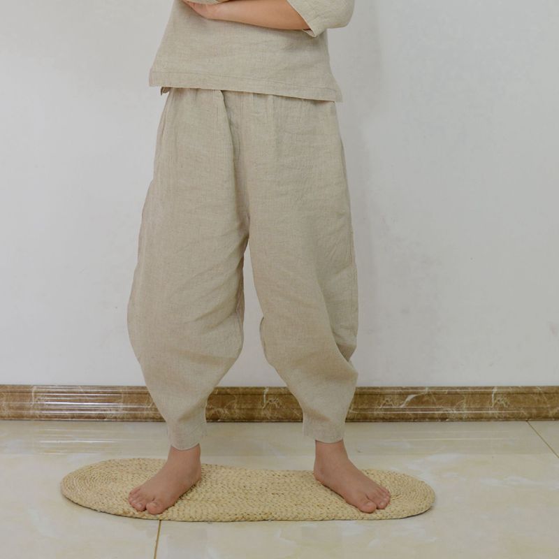 100%纯麻男女式休闲亚麻裤汗休闲裤