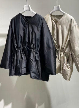 现货 商场同款鹅绒2025冬新款收腰圆领中长羽绒服2PBC 17480