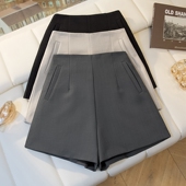 显瘦小个子休闲裤 简约百搭西装 宽松高腰a字阔腿裤 女2026春季 短裤