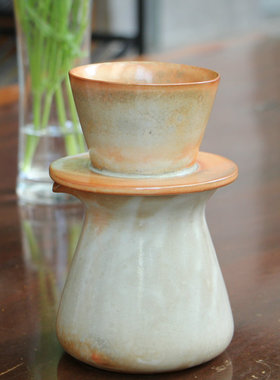 LINGGAN领感志野烧咖啡组合款V30和V60咖啡滤杯分享壶国风组合