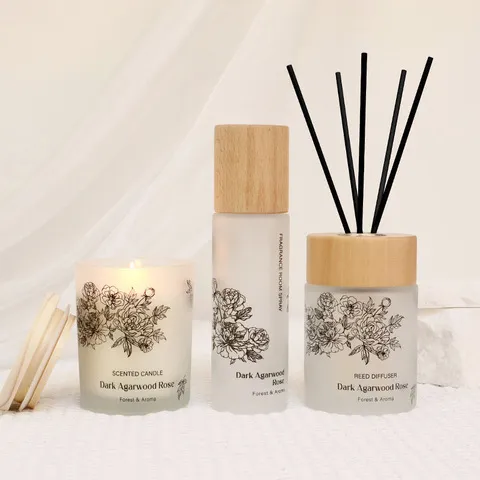 香薰蜡烛高级定制熏香摆件香氛精油支持藤条无火香包礼品喷雾