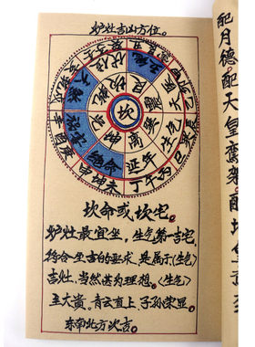 复古宣纸地理干支水法毛笔字帖