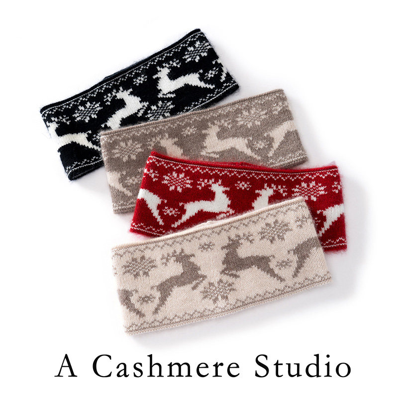 羊绒复古百搭宽边发带女提花针织小鹿毛线时尚头带洋气潮发饰