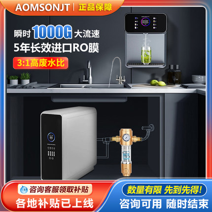 净水器直饮家用厨下RO反渗透厨房自来水壁挂式一体加热管线机套装