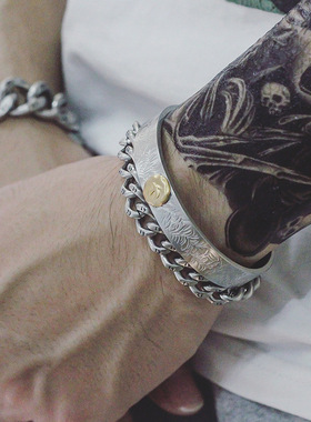 日系潮牌飞鸟手镯高桥复古钛钢定制刻字开口男女手环情侣1314手链