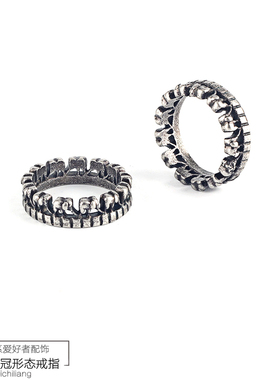 欧美潮牌小象动物男女皇冠对尾戒