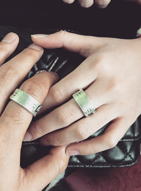 男女1314钛钢复古戒指