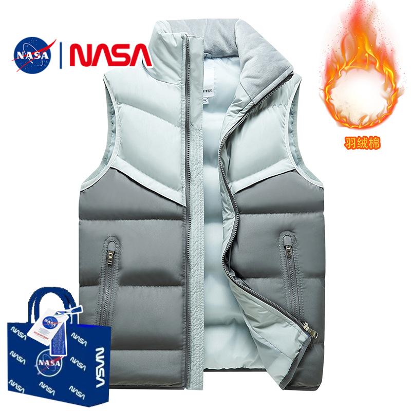 NASA官方联名2025秋冬季立领羽绒马甲男女轻薄外穿棉背心坎肩保暖