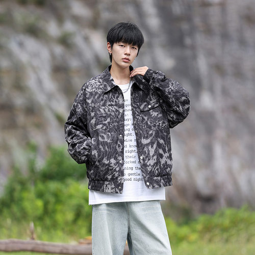 NASA联名复古做旧男士外套