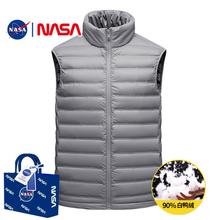 NASA官方联名优衣同款秋冬90绒羽绒服马甲男轻薄男士工装百搭男装