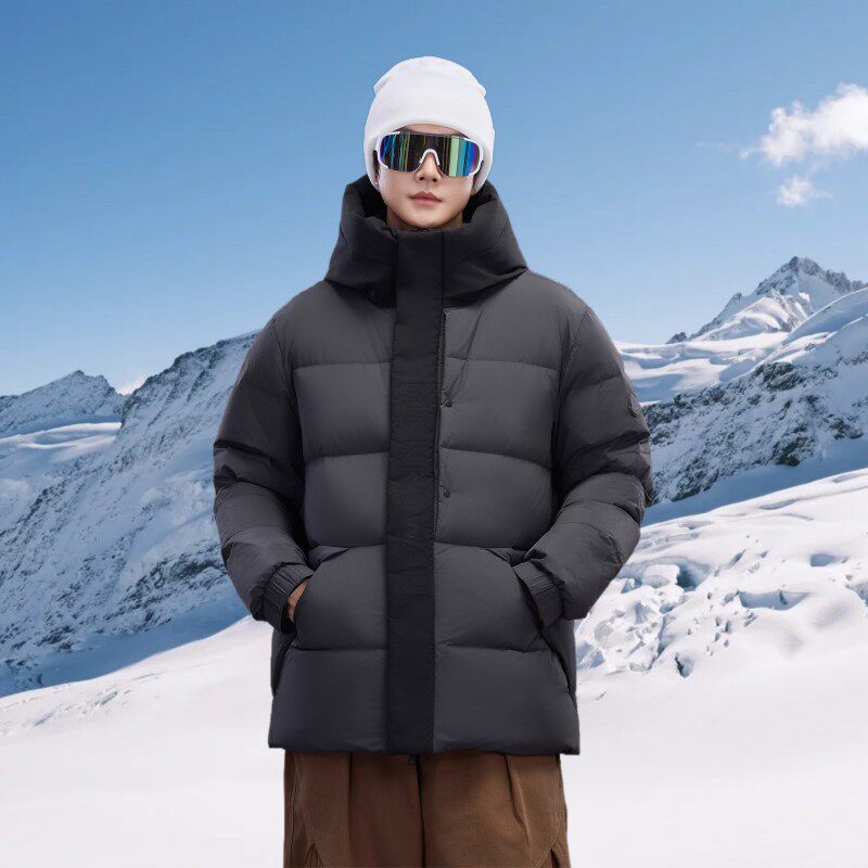 NASA官方联名冬季2025羽绒服男女同款宽松加厚短款白鸭绒情侣外套